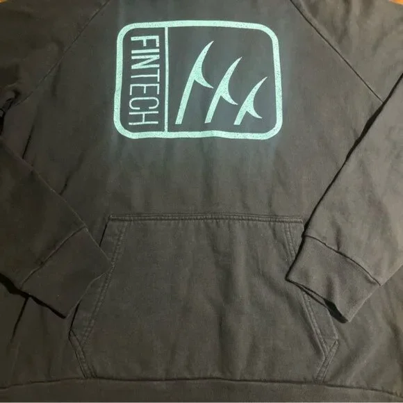 Fintech Box Logo Point Breeze Fleece Pullover Hoodie - Medium - Anthracite, NWT - Picture 7 of 9